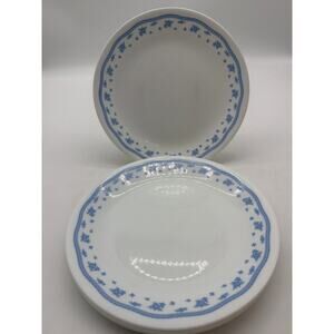 Corelle By Corning USA MORNING BLUE flowers 8” Salad Plates Set Of 6